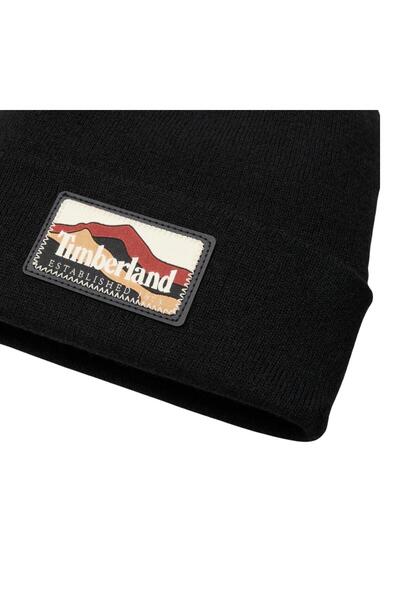 Timberland B0A663T0011-R Mountain Patch Beanie Men's Black