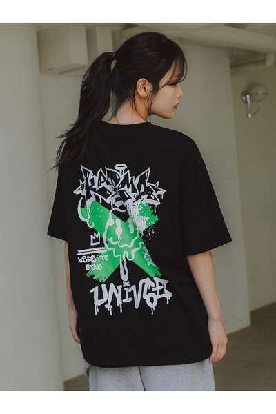 JANSO GROUP - Uni Printed Cotton Oversize T-Shirt Large Size