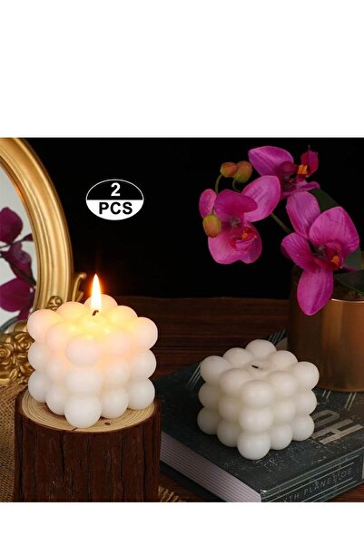 Arma شموع مكعبة معطرة من شمع الصويا الأبيض - قطعتان