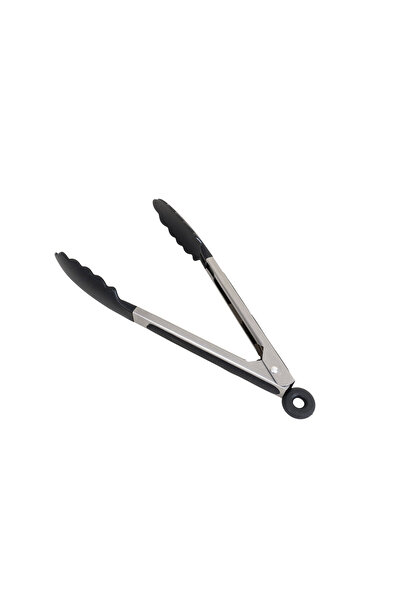 Tessari Stainless Steel and Silicone Serving Tongs with Locking Ring and Hanging Hook, 24cm