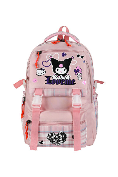 MASTER PACK Kore Tarzı Kuromi 3'lü Set Kız Çocuk İlkokul Çantası, Kalemlik ve...