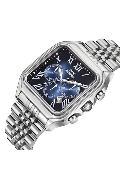Slazenger Sl.09.2547.2.04 Square Dial Steel Cord Steel Case 10 Atm Water Resistant Metallic Color