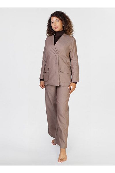 Jimmy Le Bond 2 PC Jeans Suit -of blazer featuring flap pockets and paired with wide-leg trouser and Belt
