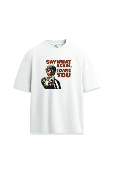 Darkia تي شيرت مريح للجنسين مطبوع بتصميم فيلم Pulp Fiction