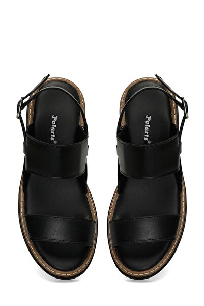 Polaris Kalın Taban Konforlu Rahat Kadın Sandalet Siyah