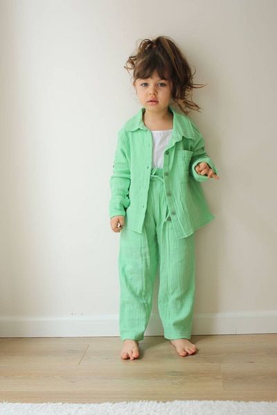 Pinkitokids Triple Muslin Set-Water Green