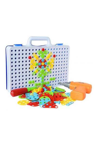 Generic مجموعة مكعبات تجميع أدوات تفكيك صواميل المثقاب الكهربائي للأطفال ألعا...