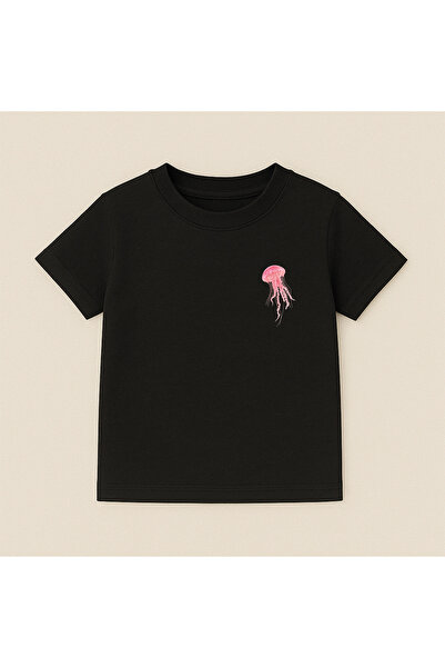 SVART WEAR Tricou Jellyfish Crew Neck, 100% bumbac, imprimat, cu mânecă scurt...