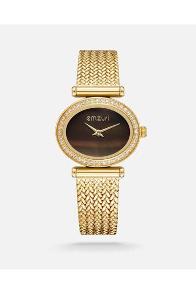 Arkaan ‎ ساعة نسائية بسير شبكي ذهبي | ايمزوري