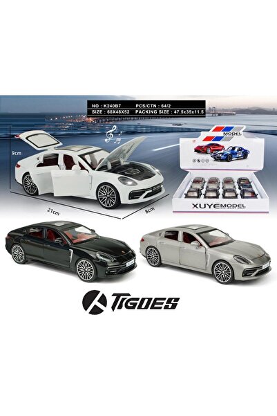 Online Büyük Boy 21 Cm Sesli Işıklı Çek Bırak PorscheTüm Kapıları Bagajı Kapu...