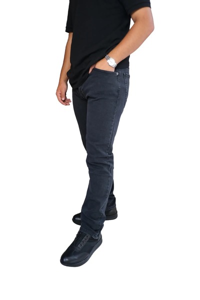 ERHANLAR Smoked Regular Fit Relaxed Cut Stretchy Lycra Denim Jeans Jeans Trou...