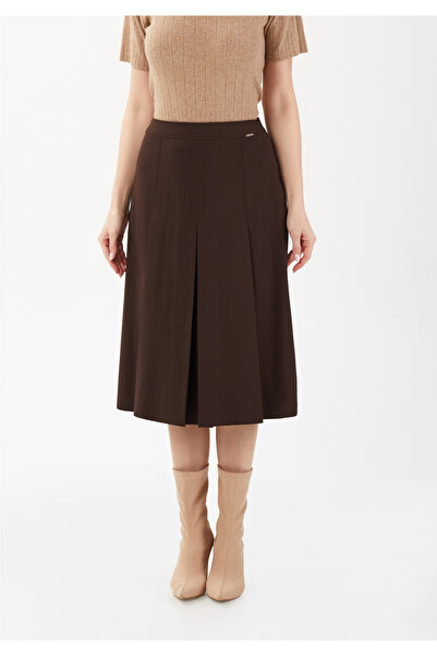 G-Line Knee Length A-Line Wide Pleated Woven Skirt
