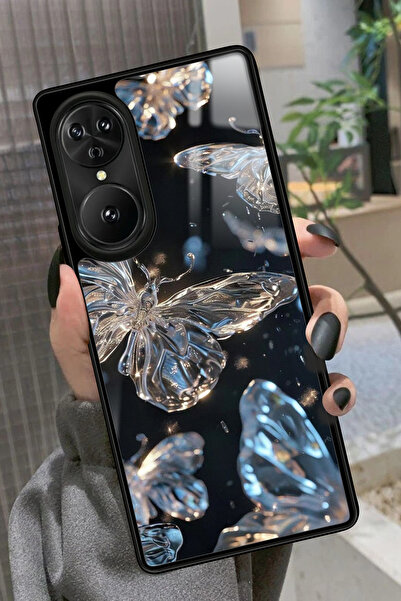 Reeder S19 Max Pro S EDGE Uyumlu Beyaz Kelebek Tasarımlı Glossy Premium Kılıf