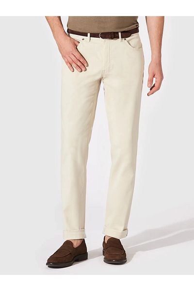 Hiltl 5 Pocket Beige Color Cotton Elastane Regular Fit Trousers