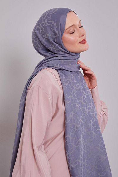 Levidor Blue Geometric Pattern Grazia Shawl