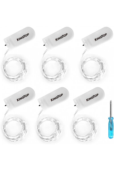 Kingtop Set de 6 lanțuri cu 20 de lumini LED pentru decorațiuni, sârmă/plasti...