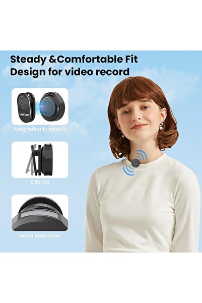 Generic Delieu Q8 Wireless Lavalier Microphone — Lightning & USB-C, 1000ft Range, Noise Cancellation