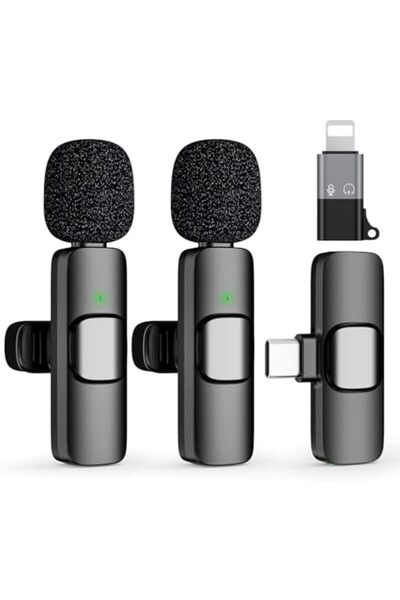 Generic Delieu Type C Mini Wireless Lavalier Microphone for iPhone 15, iOS and Android Devices - Noise Reduc