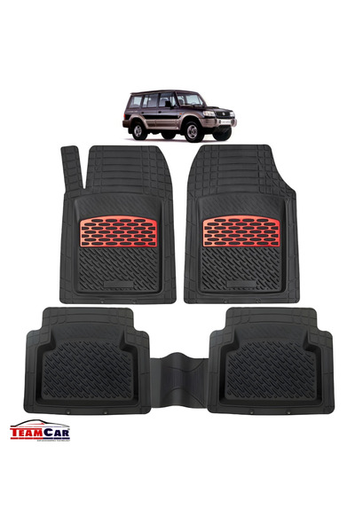 TEAMCAR Hyundai Galloper Car Mats TeamCar®- Rubber Tray Type/ Red