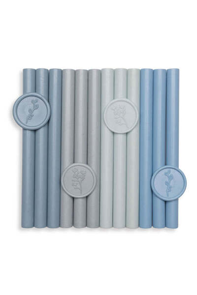 ARTIZAAR Set 5 batoane ceara, albastru baby blue, mat, 1.1 x 13 cm, ceara pentru sigilii, invitatii de nunta
