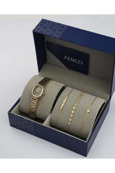 Arkaan Women's gift: gold watch and bracelets