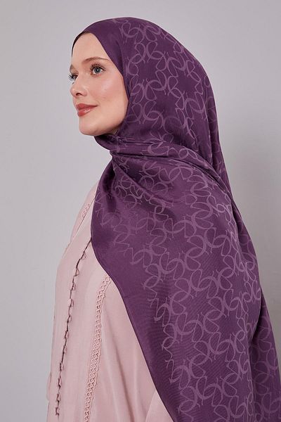 Levidor Purple Geometric Pattern Grazia Shawl
