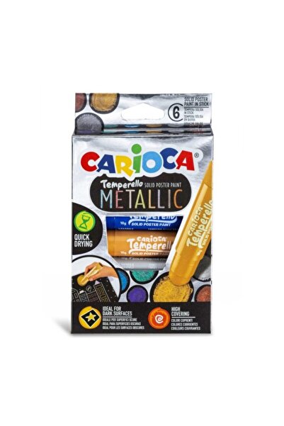 CARIOCA Tempera Pencils, Material Wax, Color Metallic, 6 pcs/Set