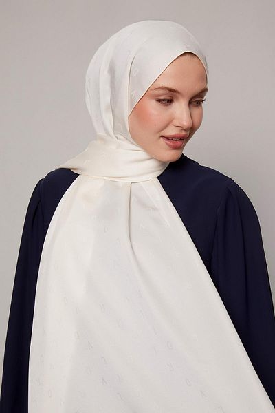 Levidor Cream Mini Lvd Printed Jacquard Shawl