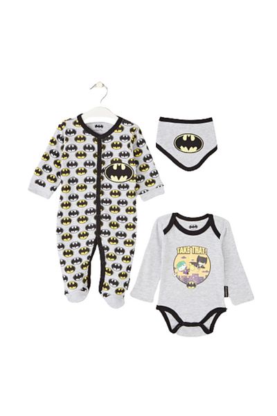 Batman 3-piece baby set, black/gray,