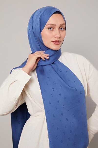 Levidor Şal Jacquard Mini LVD cu imprimeu albastru denim