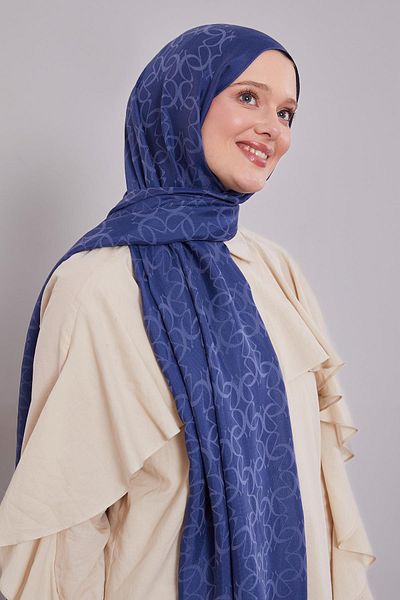 Levidor Indigo Geometric Pattern Grazia Shawl