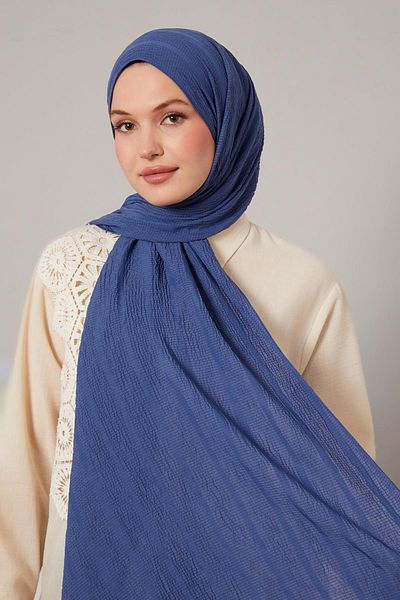 Levidor Denim Blue Self Textured Natural Line Shawl