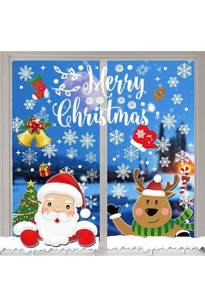BESTZY Set of 10 Christmas sticker sheets, PVC, multicolor, 260 pieces