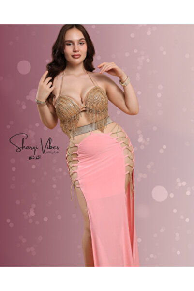 Sharqi Vibes Oriental Belly Dance Costume Outfit Suit - Gold