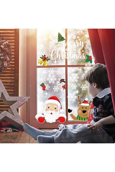 BESTZY Set of 10 Christmas sticker sheets, PVC, multicolor, 260 pieces