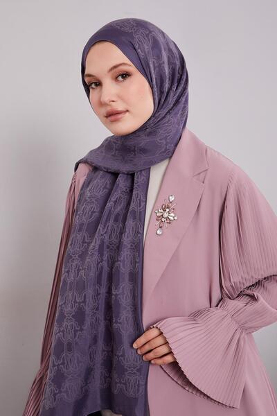 Levidor Τζιν Μπλε Tuğra Pattern Σάλι Grazia