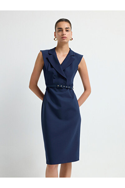 adL Kruvaze Kolsuz Elbise