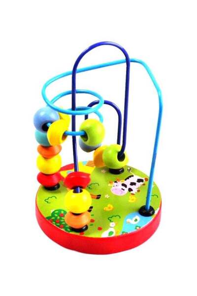 Generic Wooden Bead Maze Roller Coaster Educational Toy
