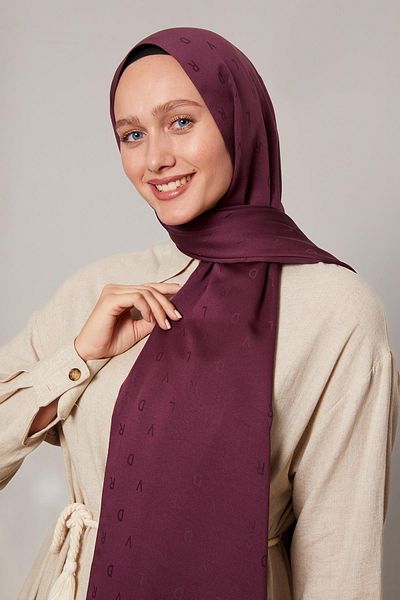Levidor Plum Mini Lvd Printed Jacquard Shawl