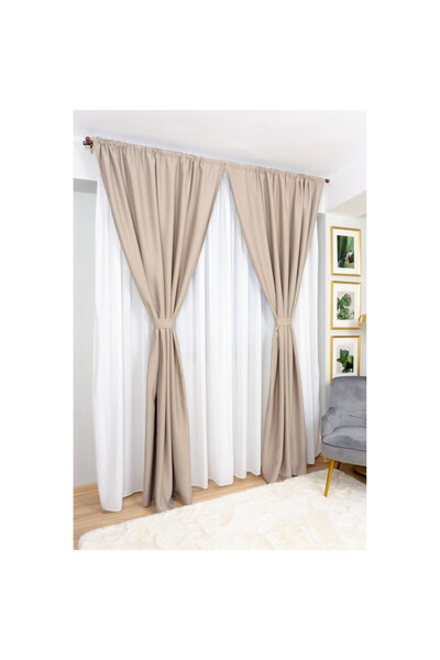 Harnicuta Set of 2 Blackout Curtains Coffee 2 X L 100cm X H 260cm With Rejansa, Botd002_plc_2x100x260