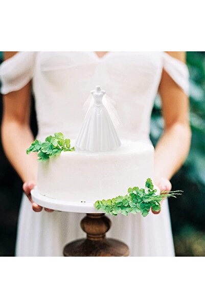 Hilloly Set of 4 wedding cake toppers, PVC, white, 8.5 x 5.5 cm