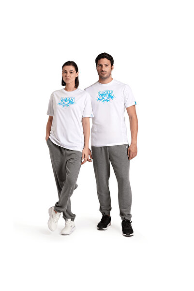 ARENA Λογότυπο Βαμβακερό Unisex Λευκό T-Shirt Casual Style 005336101