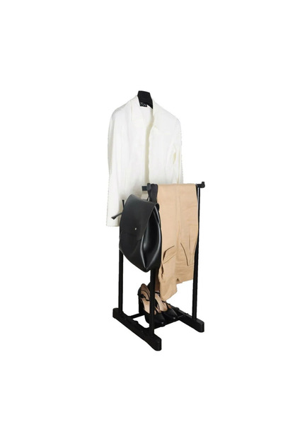 Pure Harmony İkili Dilsiz Uşak Elbise Askısı Siyah Yükseklik Ayarlanabilir 96-160x45x43 Cm