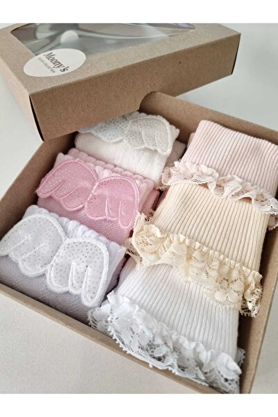 Moonys Socks Collection Kız Çocuk Özel Seri Dantel ve Melek Kanadı Detaylı So...
