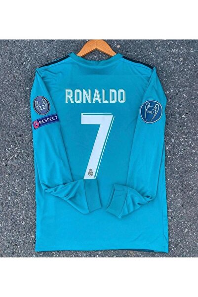 kombinezyum Cristiano RoNaldo 7/ RE@L . Madrid- 2016 2017 Şampiyonlar Ligi TURKUAZ Yetişkin Forması RÖVEŞETA