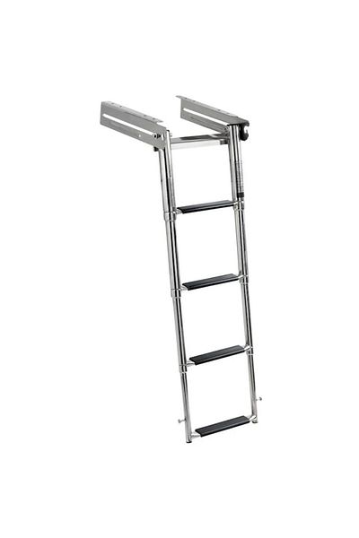 OSCULATI Retractable Ladder with Prominent Steps, 4 Steps, Under Platform Mount