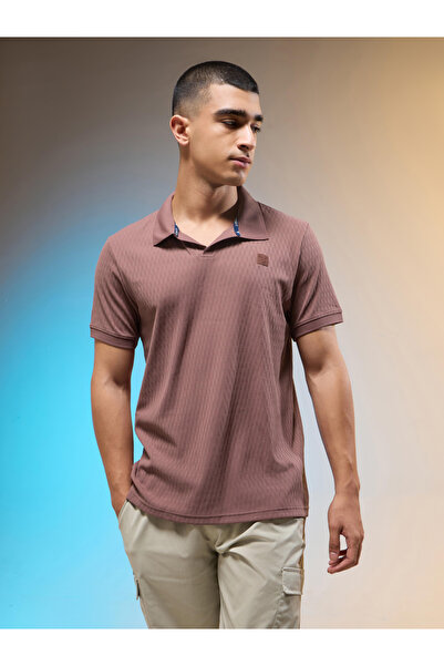 Technosport By Styli Men Jacquard Slim Fit Polo