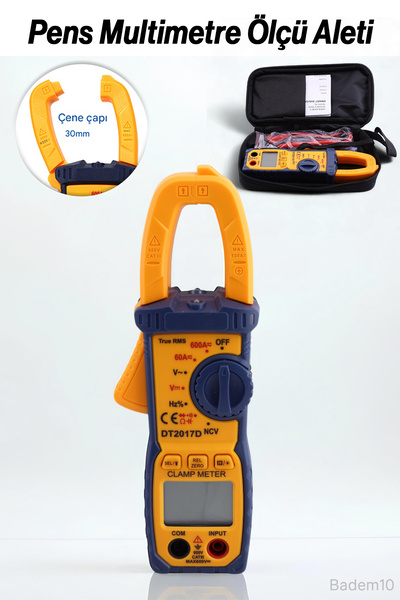 Badem10 600V Clamp Multimeter Dc Ac Digital Measure Instrument Voltage Resistance Ammeter Electrical Measuring Current Device