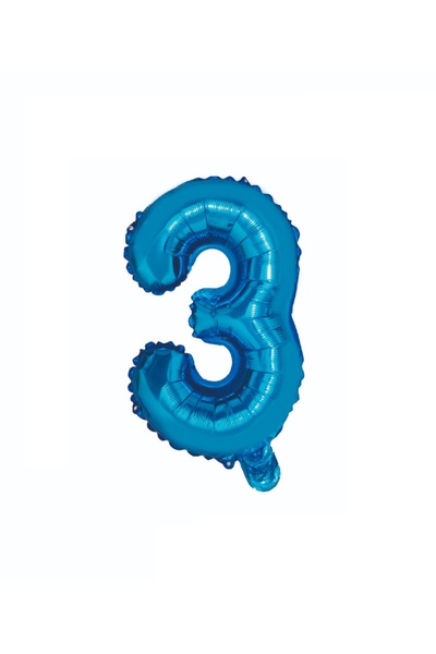 SDX Market Balon folie metalică, Numărul 3, 100 cm, Albastru