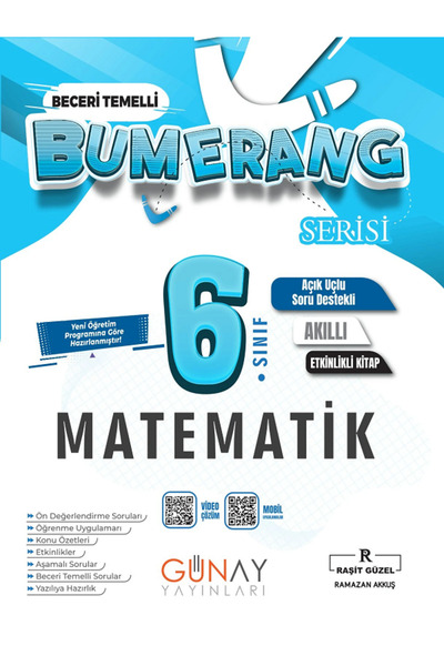 Efsane Yayınları 6.Sınıf Günay BUMERANG Matematik Akıllı Etkinlikli Kitap/ Aç...